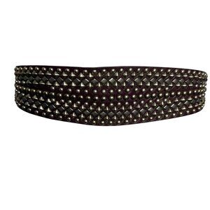 B-Low The Belt Brown studded statement belt corset belt wide size small med NWT